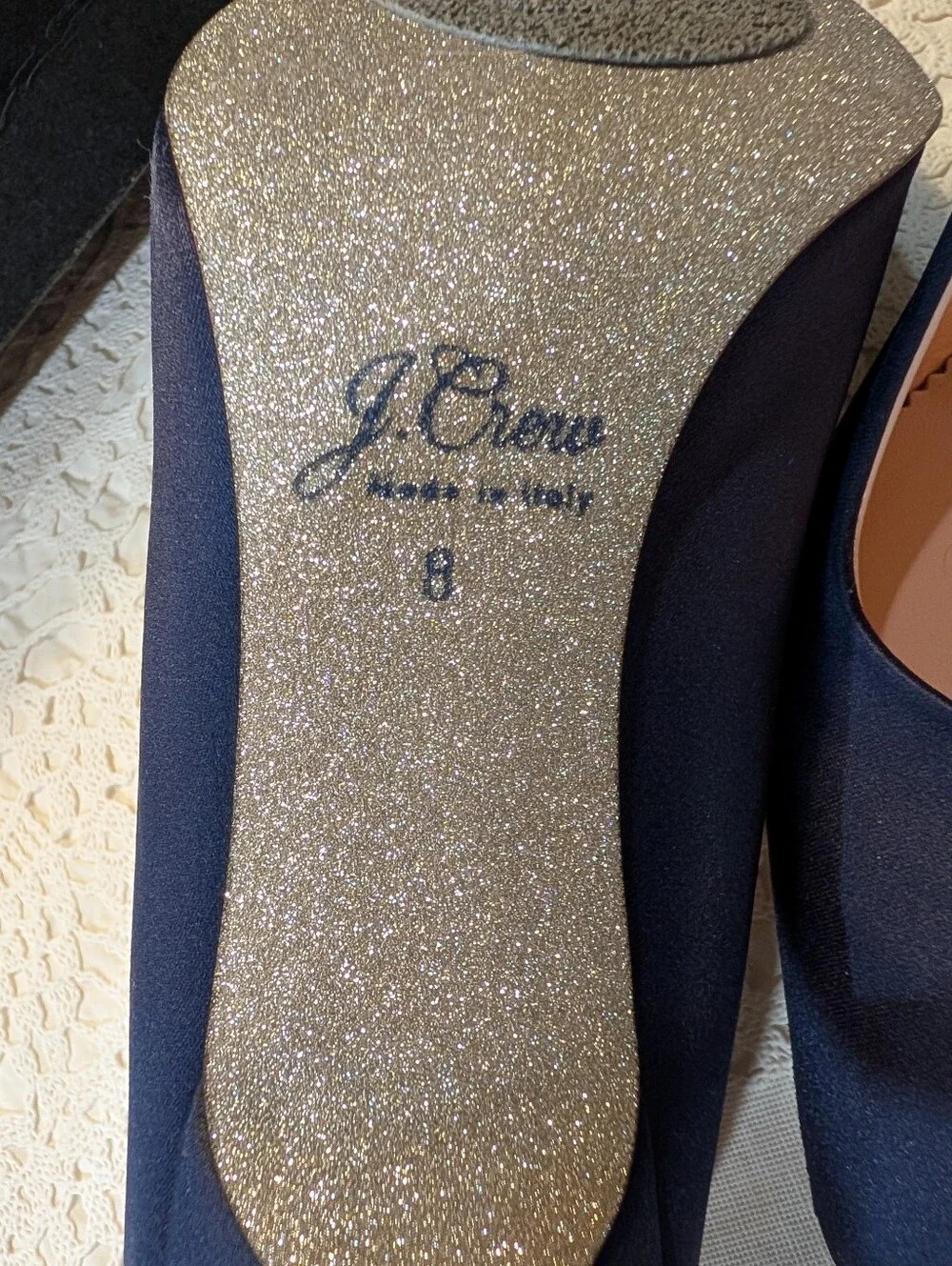 J. Crew Navy Satin Pointed-Toe Stiletto Pumps